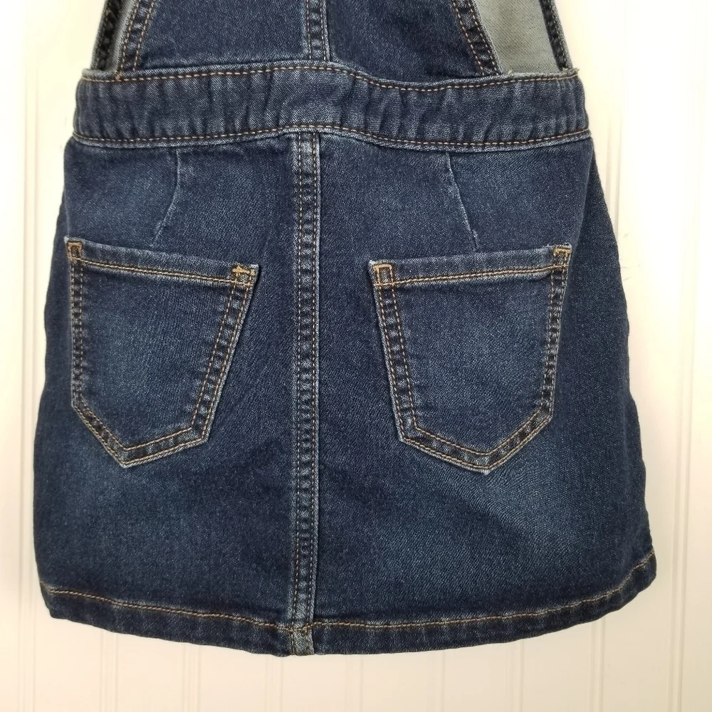 Denim Bib Pinafore Dress Skirtall Gap Kids Small 6/7 Regular Blue Button Front